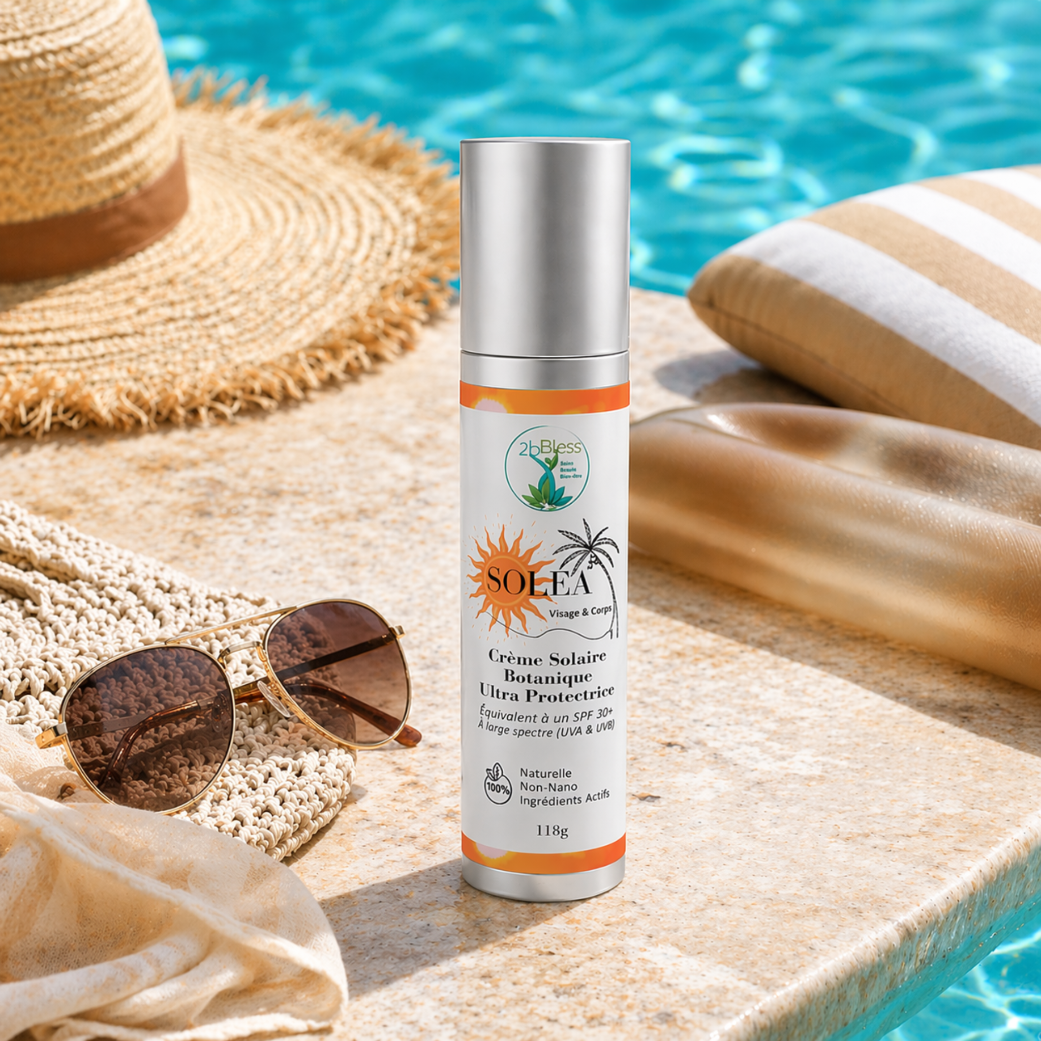 SOLÉA - Crème Solaire Botanique Ultra-Protectrice (équiv. SPF 30+) 118g