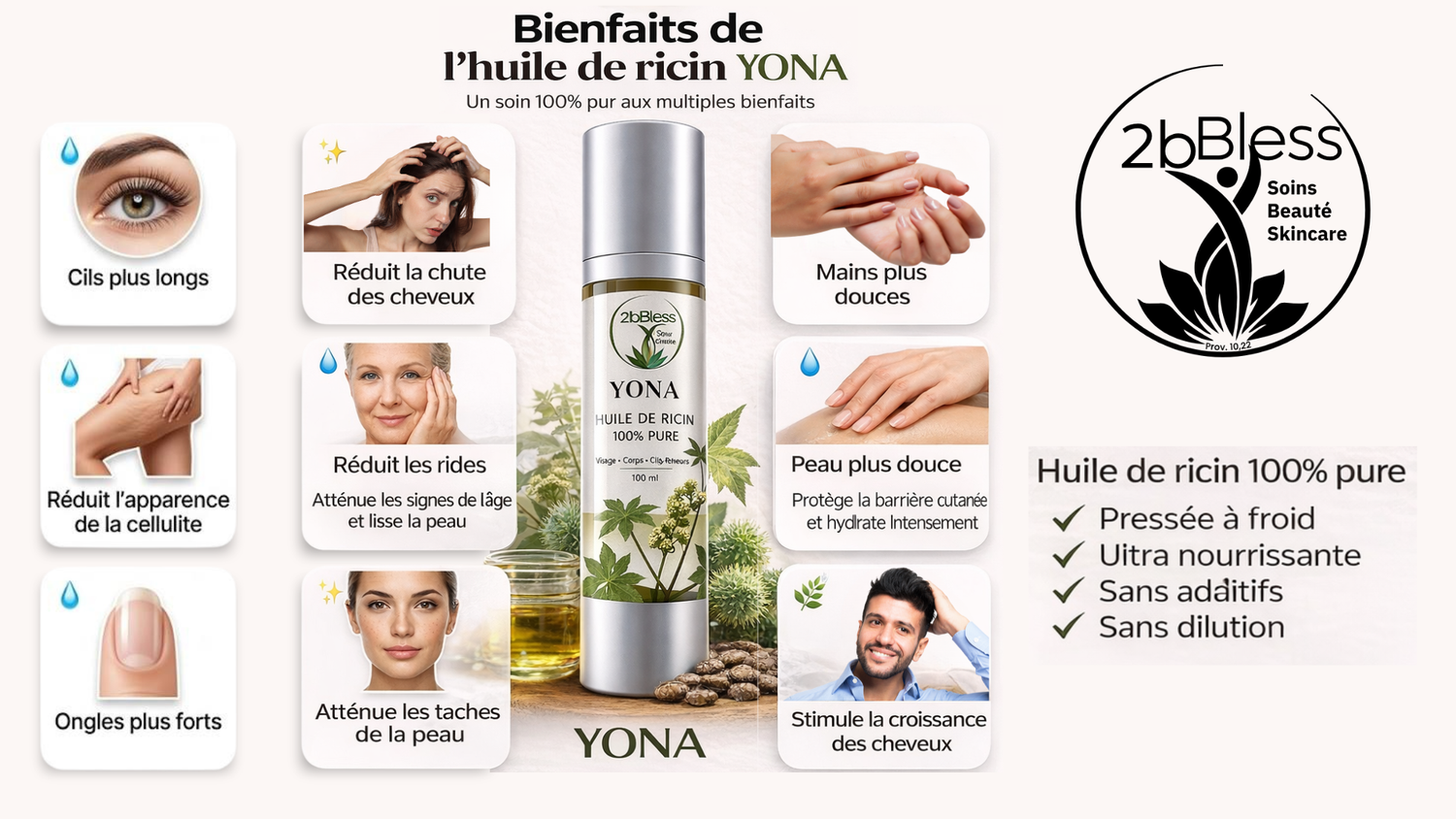 Yona Huile de Ricin 100% PURE 100ml