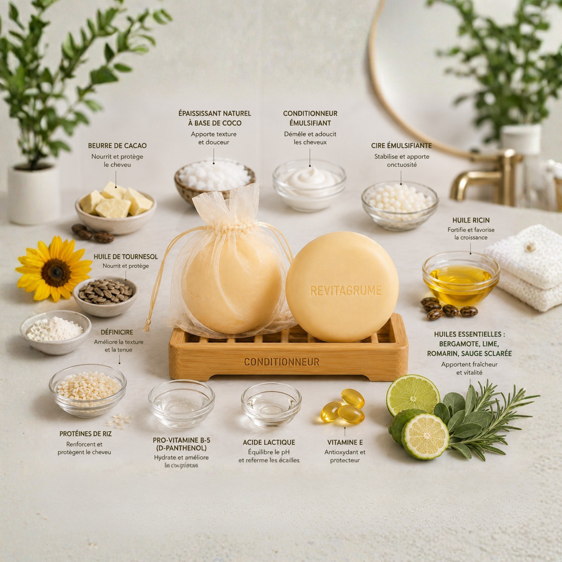 Revitalizing Solid Conditioner RevitAGRUME Nourishing and Revitalizing for Hair (55g)