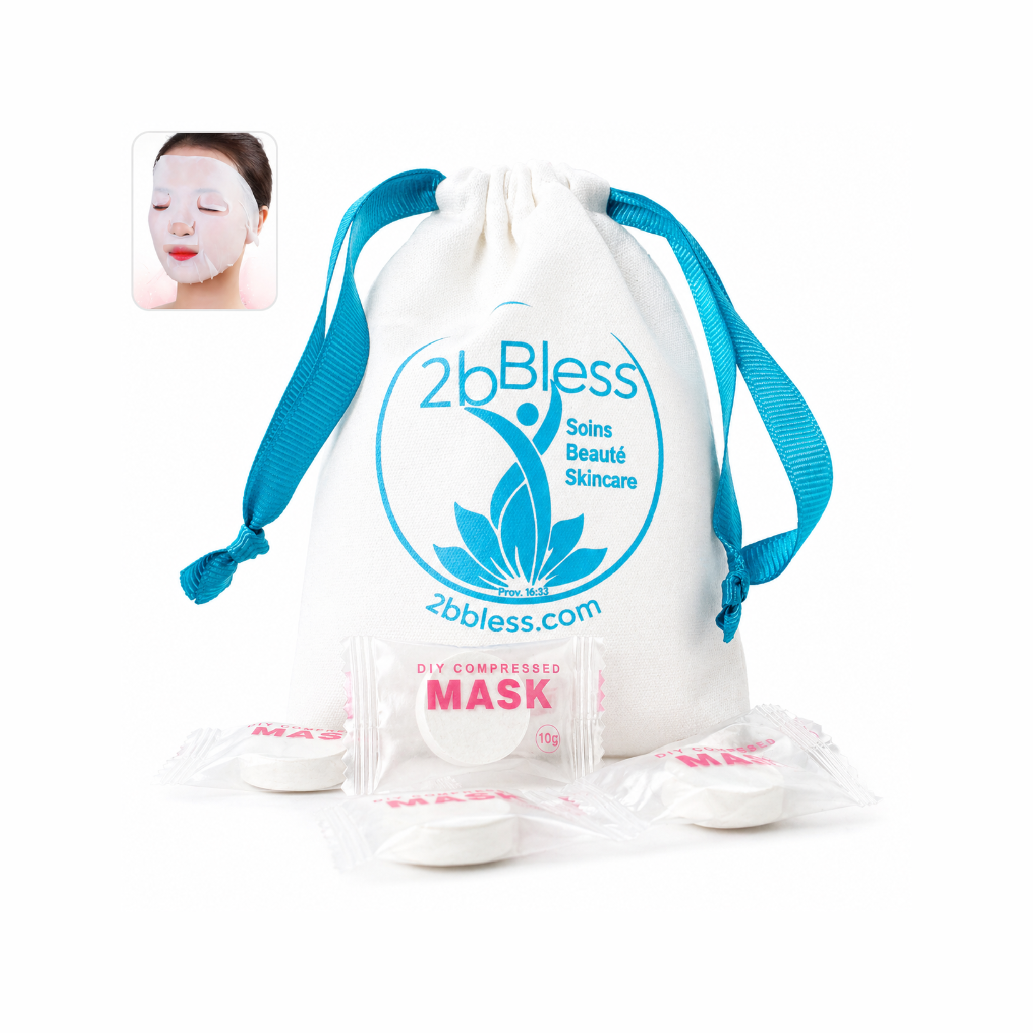 30 mascarillas faciales desechables comprimidas