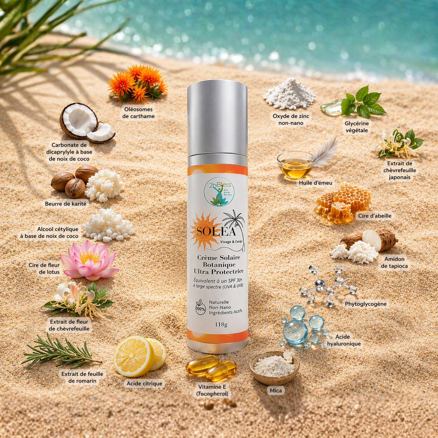 SOLÉA - Crème Solaire Botanique Ultra-Protectrice AVEC ALOES