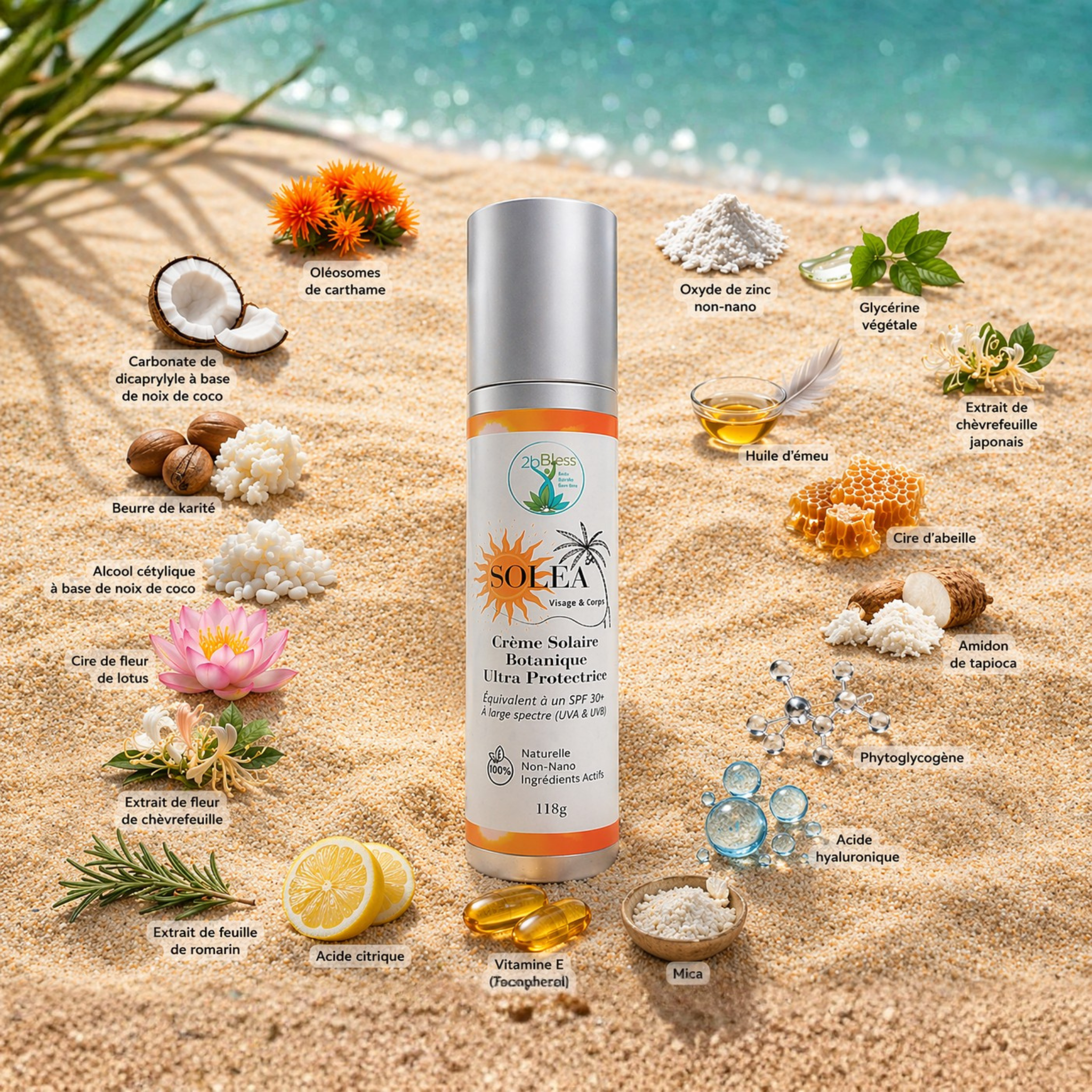 SOLÉA - Crème Solaire Botanique Ultra-Protectrice AVEC ALOES